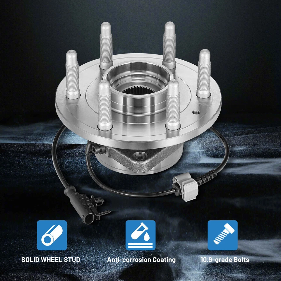Pair 515096 4WD Front Wheel Bearing Hub for 07-13 Chevy Silverado 1500 4.3L V6 Foto 2 de 4