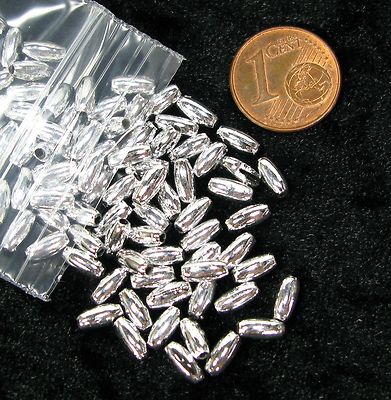 150 Stück oder 1500 Stück Wachsperlen Bastelperlen Olive silberfarbig 6x3mm