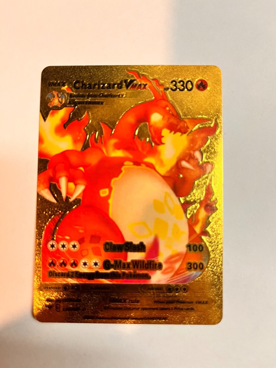 RARE GOLD CHARIZARD VMAX POKMON CARD | eBay