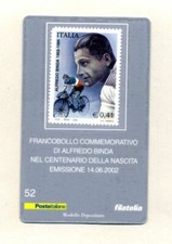 ALFREDO BINDA TESSERA FILATELICA 2002