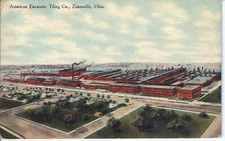 Old Vintage American Encaustic Tiling Co., Zanesville, Ohio Postcard