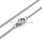17 1/2 inch Surgical 304 Stainless Steel Thin Silver Twisted Curb Chain Necklace