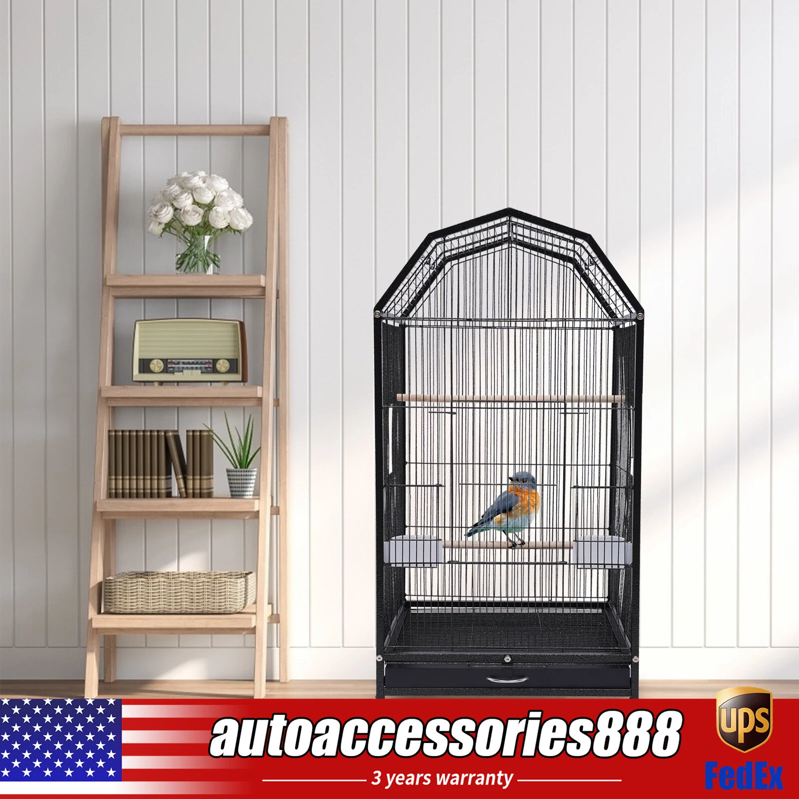 Bird Cage Large Play Top Parrot Finch Cage Macaw Cockatoo Pet Supply with Stand