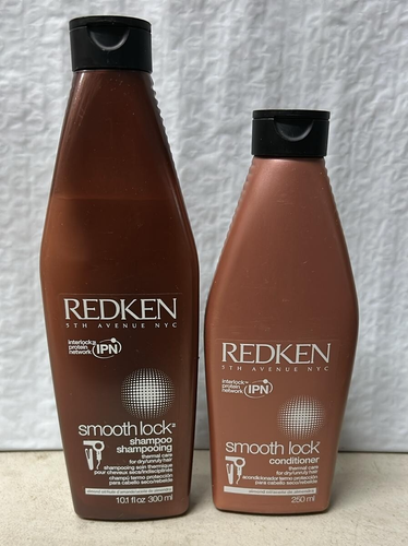 Redken Smooth Lock Duo: Shampoo 10.1oz/300ml & Conditioner 8.5oz/250ml **NEW** - 第 1/2 張圖片