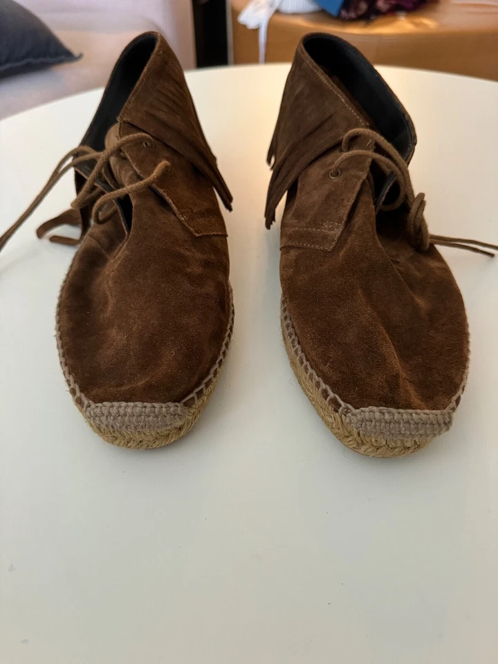 ALPARGATAS SAINT LAURENT MARRÓN GAMUZA FLECOS PARTE SUPERIOR MEDIA TALLA 41.5 / 8.5 Foto 3 de 4