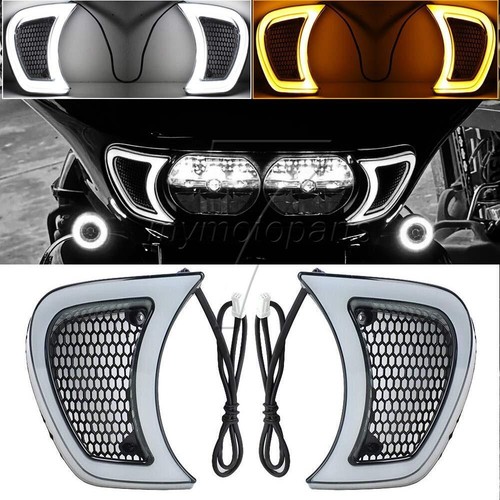 Headlight LED Vent Accents Light Indicator for Harley Road Glide FLTRX