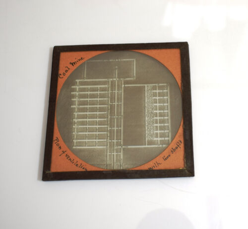 COAL MINING : PLAN OF VENTILATION IN A MINE C1875 VICTORIAN Magic Lantern Slide - Picture 2 of 5