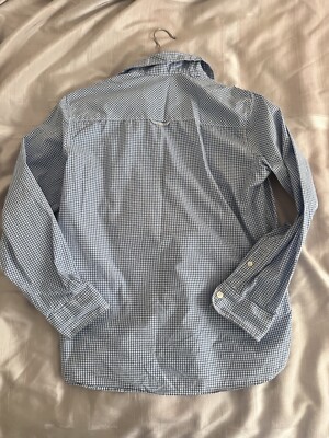H&M Blue Cotton Checkered Button Down Size 11-12 Years Old | eBay