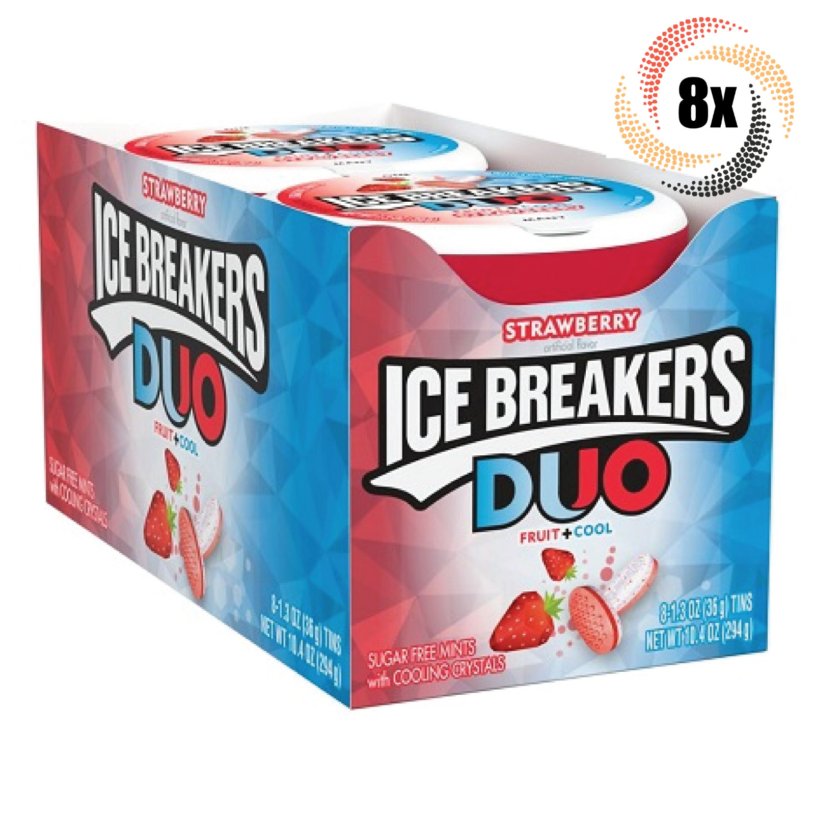 Полная коробка из 8 банок мороженого Duos Fruit Cool Strawberry по 50 штук в банке 13 унции 6590₽