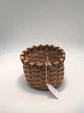 Round Leather Basket - Small