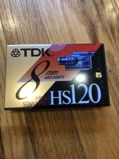 NEW SEALED TDK 8MM BLANK TAPE CASSETTE HS 120 FOR CAMCORDER