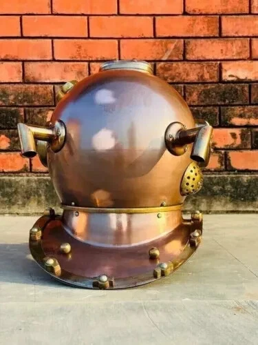 古董潜水员头盔 Mark V 美国海军头盔 海军陆战队 深水肺头盔 礼物 — 第 2/4 张图片