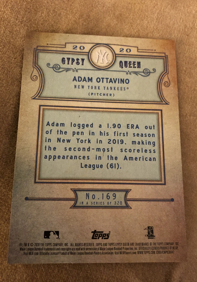 2020 Topps Gypsy Queen #169 Adam Ottavino Yankees - Image 2 of 2