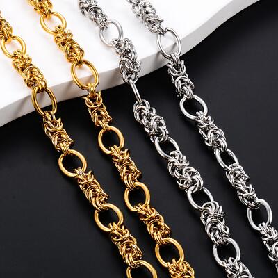 10mm Hiphop Tie a Knot Link Chain Stainless Steel Necklace Bracelet High Quality
