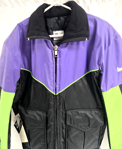 Sno Rider Ski Snowmobile Coat Thinsulate Purple Green Black Vintage New Large - Picture 2 of 10