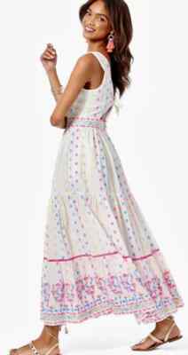 maxi dress smocked top Lavender Solid 3/4 Sleeve Smocked Top Tiered Maternity Maxi Dress