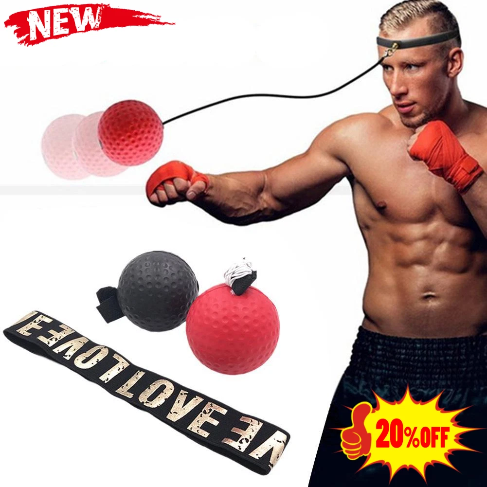 Boxing Fight Ball Punch Exercise Head Band Reflex Speed Training Equipment  Set