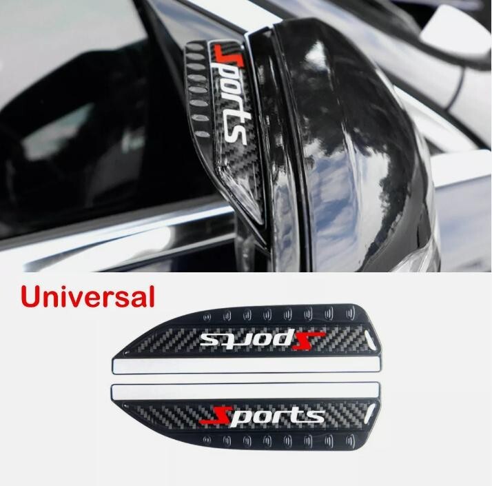 2-Pack Carbon Fiber Sun Visor Rain Guard for Car Side Mirrors