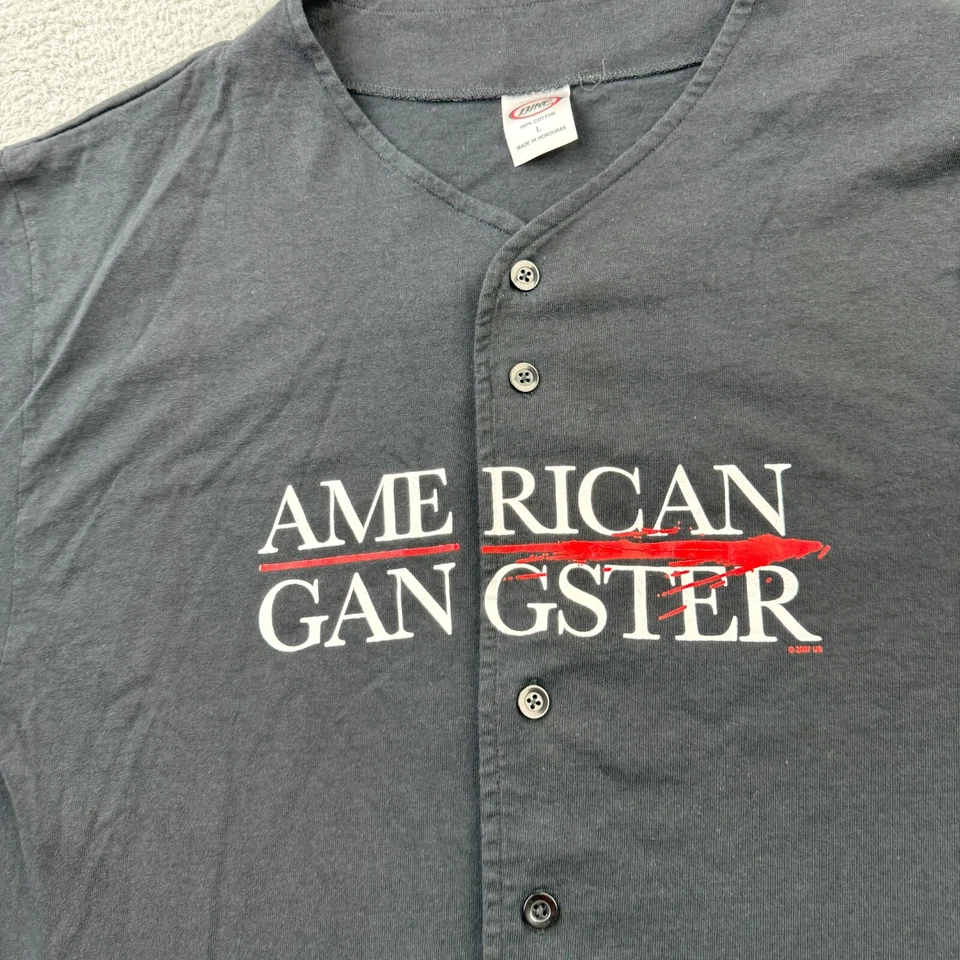 American Gangster Promo Shirt Mens Large Movie Button Henley Short Sleeve - Image 4 of 4