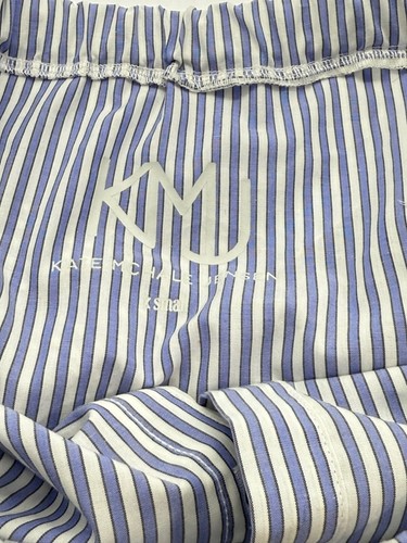 Kate McHale Jensen Striped Off Shoulder Shirt Pom-Pom Trim Blue White Size XS - Picture 6 of 7