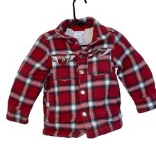Tommy Bahama Kids Red Plaid Sherpa Lined Jacket 2T Cotton Polyester
