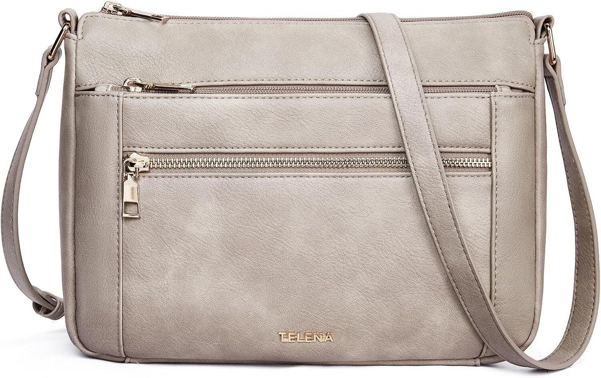 Women's Vegan Leather Crossbody Bag - Adjustable Strap Shoulder Purse, Fits IPad