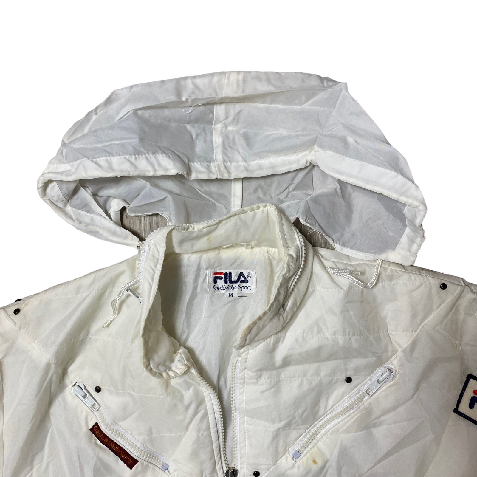 Giacca a vento vintage Fila Creativita Nello Sport Italia bianca adulto taglia media