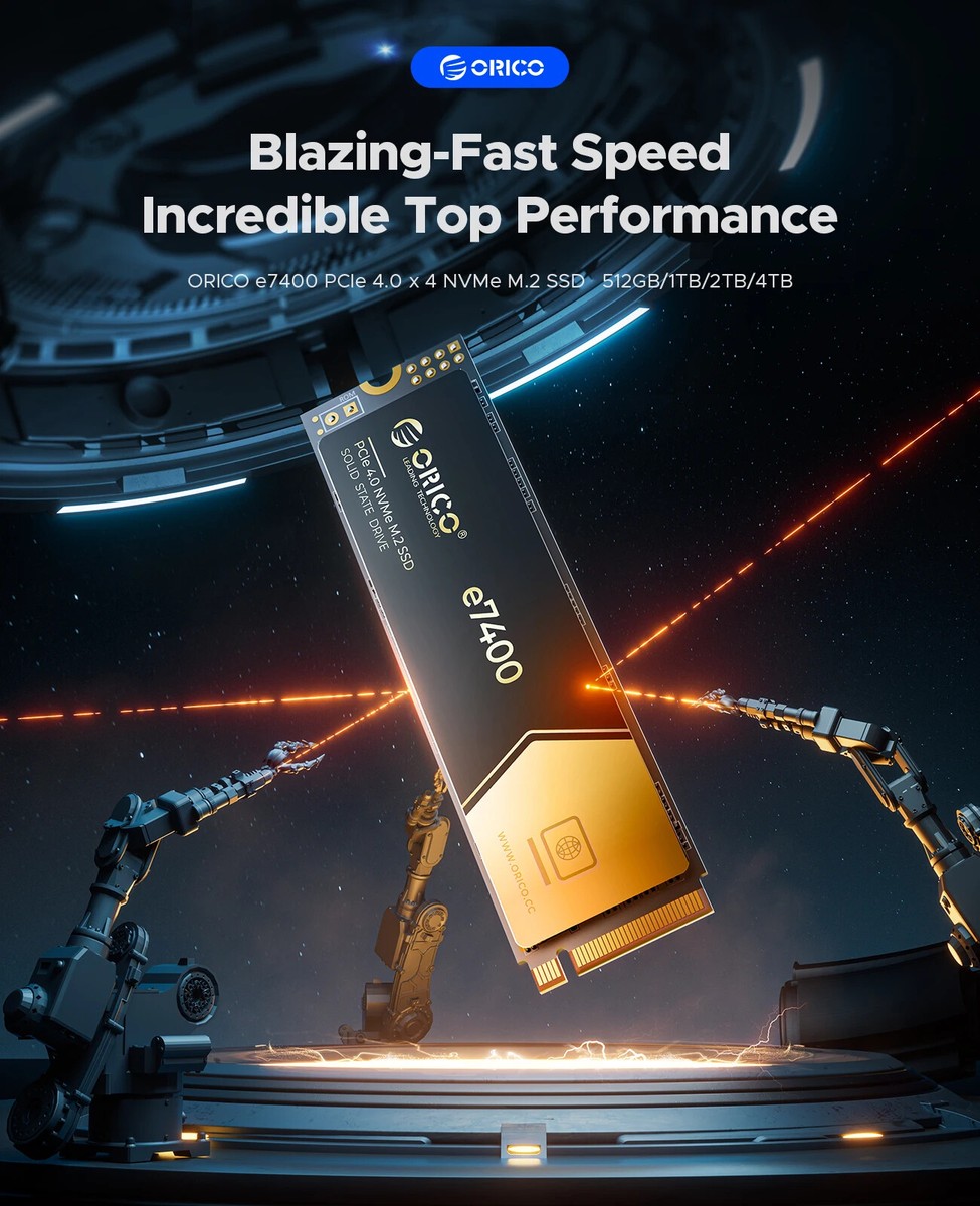 ORICO1/2/4TB Gaming PCIe4.0 M.2 NVMe SSD PS5 7400MB/S Internal