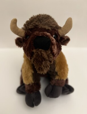 Fiesta 10'' Sitting Bison Plush Doll Seated Brown Buffalo Stuffed Animal A49275