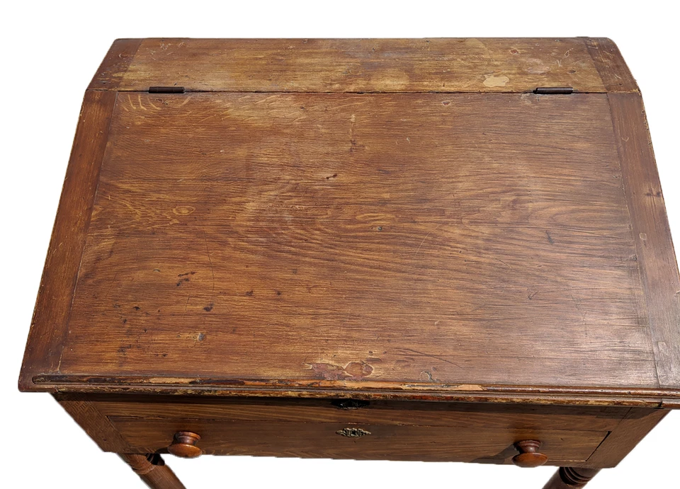 Arte popular pintado en grano original recepción inclinada federal americana c.1825  Foto 4 de 4