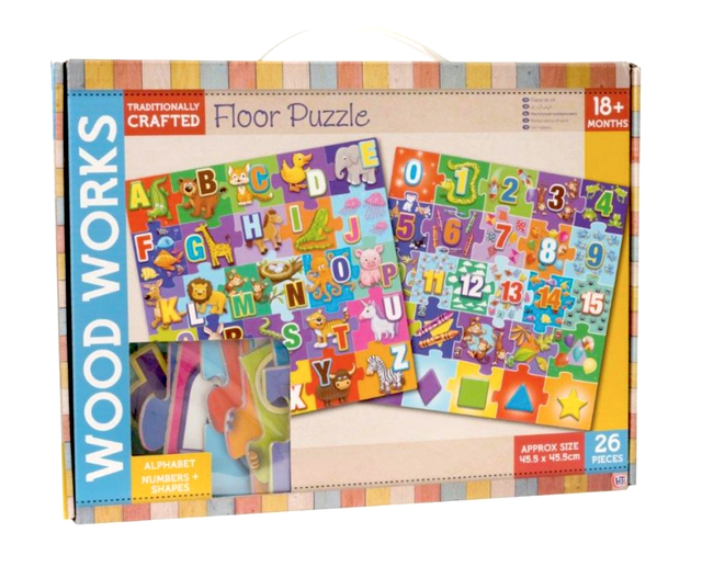 wooden alphabet floor puzzle