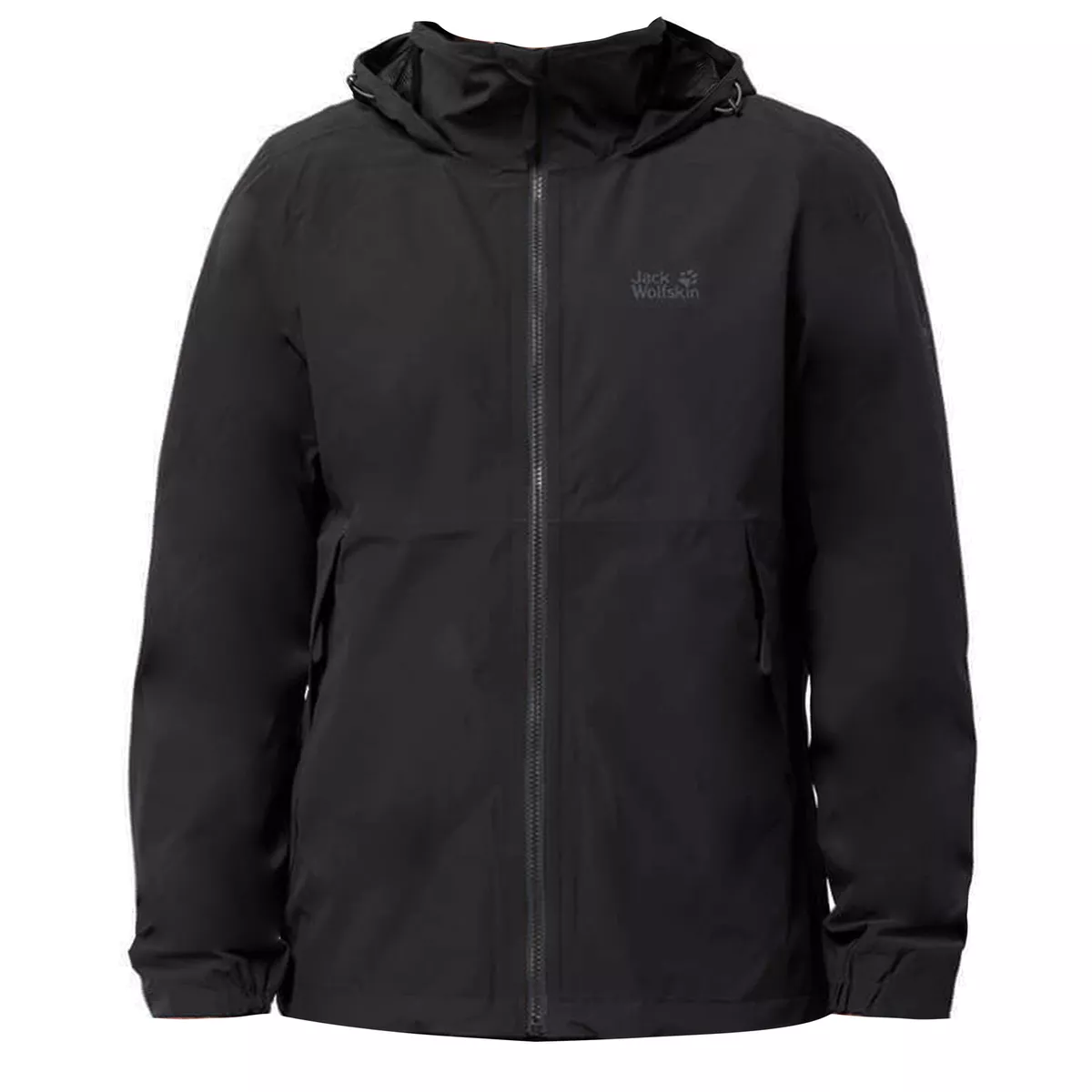 Jack Wolfskin Andean Pass Mens Jacket Hooded Windbreaker Black