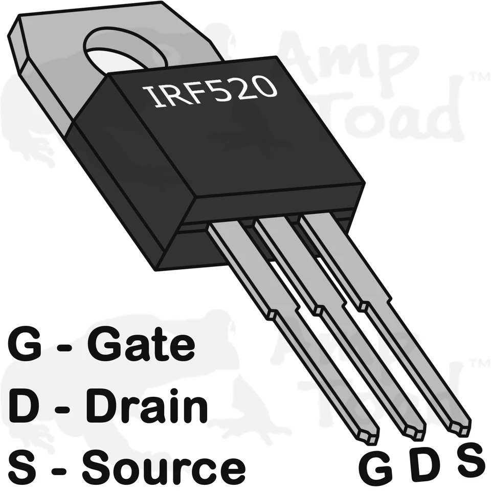 MOSFET IRF520N (9.7A 100V - Nível Lógico) (Arduino / TTL) - Imagem 3 de 4