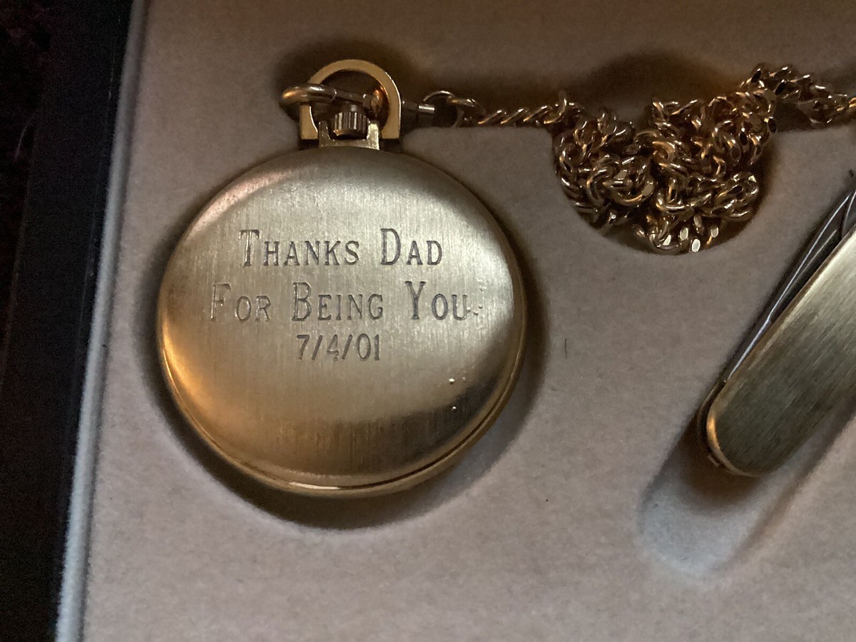 Colibri Of London Pocket Watch Jack Knife Gift Set Engraved New | eBay