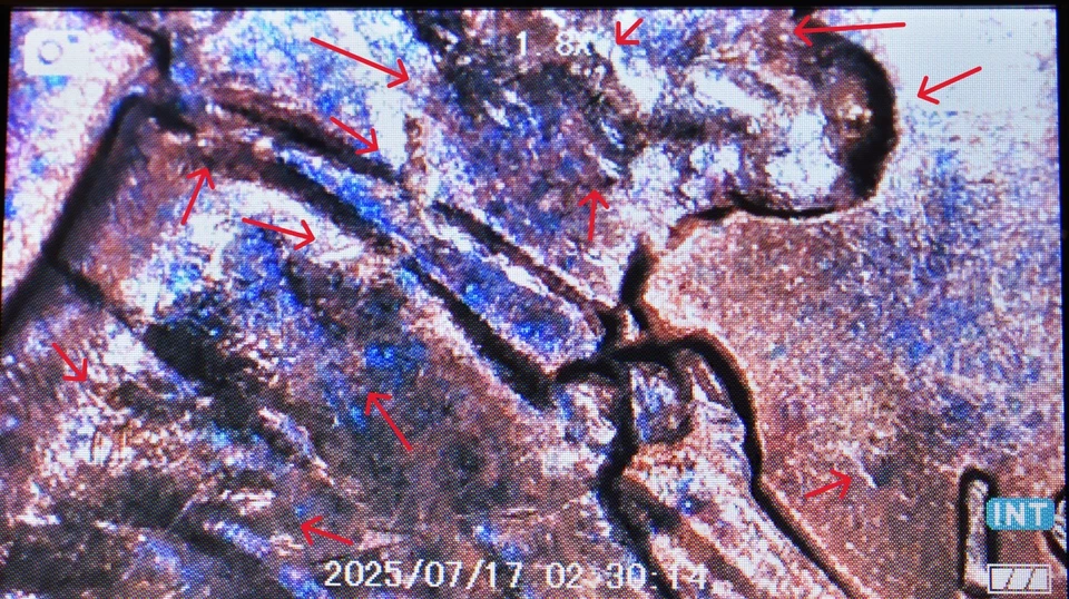 1953 D Penny Error Red Rainbow Nice Shattered Die, Double Die, Double Wheat Ear - Image 4 of 4