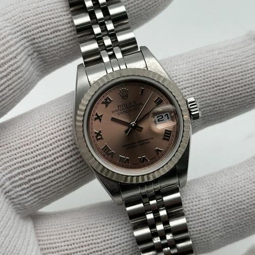 Rolex Datejust 79174 26mm Acier Cadran Rose Automatique Jubilée Montre Femmes - Photo 1 sur 5