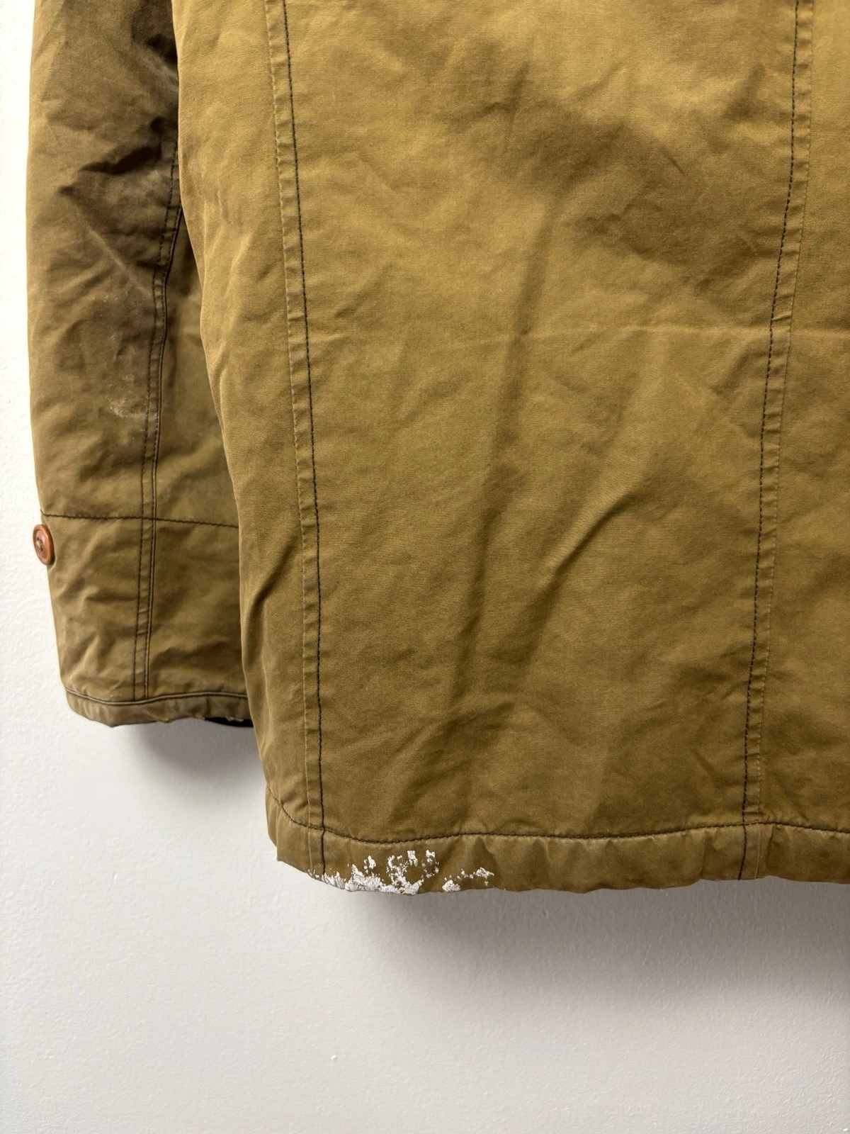 J Crew Jacket Mens M Brown Tan Woodland Military Field Barn Coat Lobster Fireman - product detail image 14