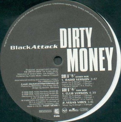 Black Attack - Dirty Money 12'' Vinyl Hip Hop Pop Rap 24440