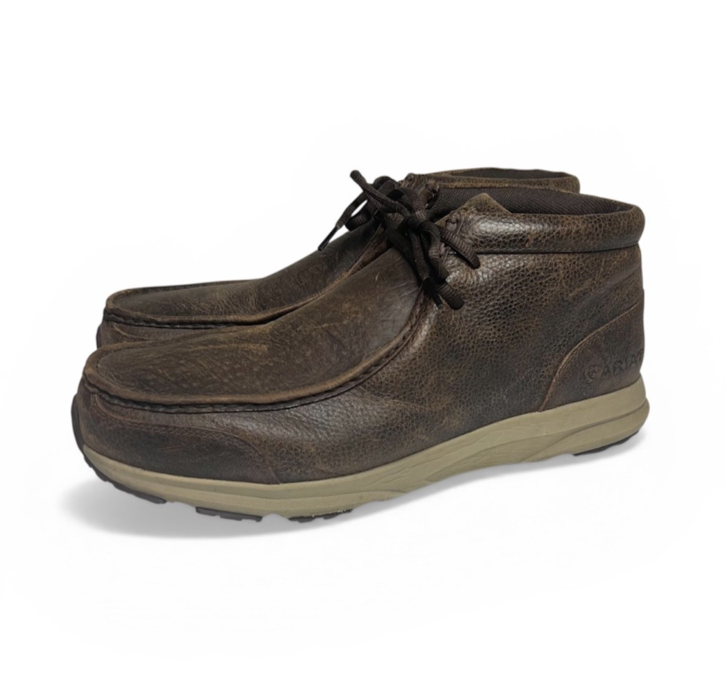Ariat Spitfire Brown Bomber Leather Moc Toe Chukka Boots  display picture 2