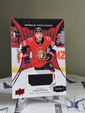 2019-20 UD Trilogy Vitaly Abramov  #63 Rookie Premieres JERSEY Red 423/499 *Note