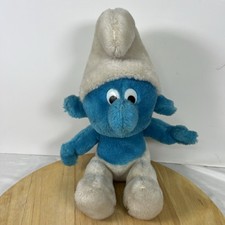 vintage plush 10" sitting Smurf 1979 Wallace Berrie Peyo