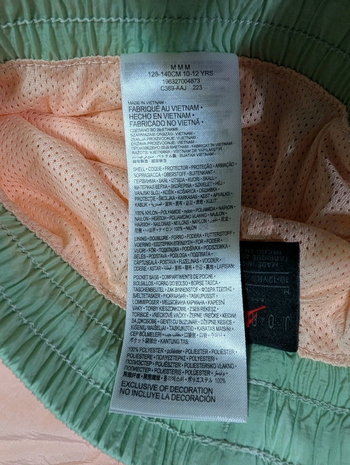 NWT Air Jordan Girls Washed Coral Shorts Size M New 118 thumbnail 6