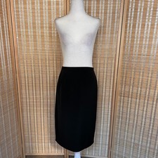 Vintage Giorgio Armani black silk blend midi skirt US size 4