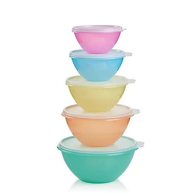Tupperware Wonderlier Mixing Bowl Set Of 5 Lids
