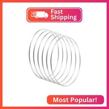 PATIKIL 4.7 Inch Dream Catcher Rings, 6 Pcs Metal Macrame Wreath Floral Round Ri