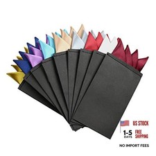 9 Pcs Men's PreFolded Pocket Squares On Card Masculine Polyester Random Color