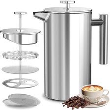 French Cafetiere French Press Coffee Maker Stainless Steel Coffee Plunger Office