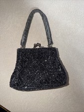 La Regale Beaded Pewter Mini Clutch In Excellent Condition