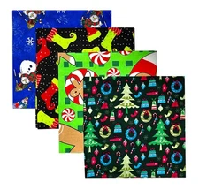 Christmas Bandana Pack Set Pack Novelty Gingerbread Stocking Snowman 22” NEW LOT