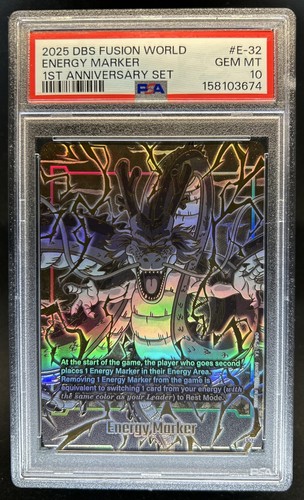 2025 Dragon Ball Z Fusion World Energy Marker 1st Anniversary Set#E-32 PSA 10